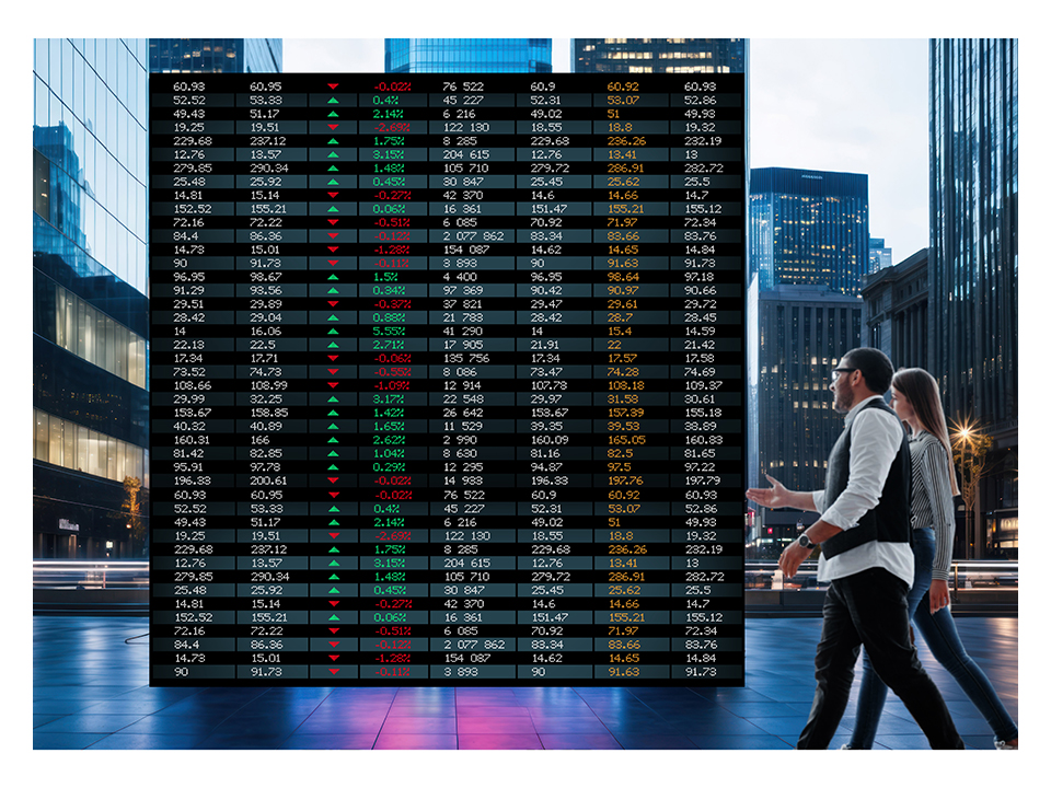 Màn Hình Chứng Khoán LED All-In-One Là Giải Pháp Không Thể Thiếu Cho Sàn Giao Dịch: Hiển Thị Siêu Tốc, Liền Mạch, Vận Hành 24/7, Tối Ưu Dữ Liệu Thị Trường Thời Gian Thực